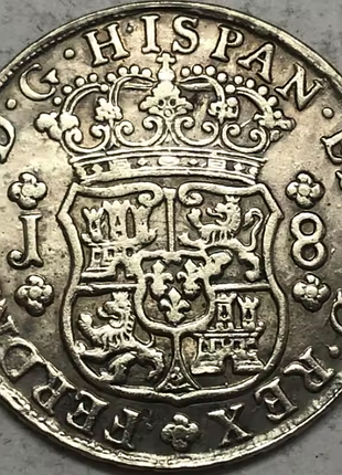 Испания, 1753 год, 8 колонн, монета