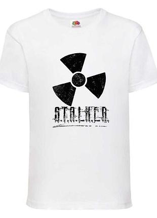 Футболка детская сталкер 2 (stalker 2 - 005) белая, 98-104-116-128-140-152-164 размер