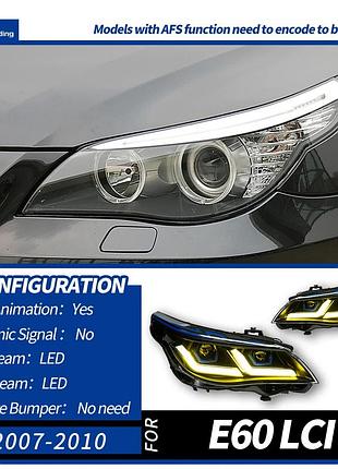 Світлодіодні передні фари для bmw 5 серії e60 (2003-2009) 07-10 golden