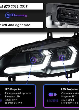 Светодиодные передние фары для bmw x5 e70 (2007–2013) 2011-2013