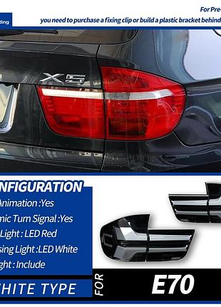Светодиодные задние фонари в стиле g05 для bmw x5 e70 (2007–2013), 3d дизайн, drl, стоп-сигналы, задний хо серый