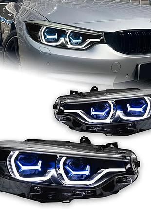 Світлодіодні передні фари laser style з drl та динамічними поворотниками для bmw 4 серії f32/f36 (2012–2019)