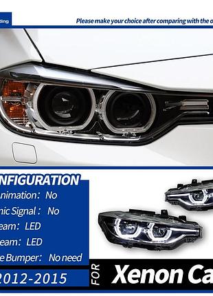 Модернизированные светодиодные фары с линзами и angel eyes для bmw f30/f35 3 серии (2012–2019), 318i/320i/325i ксеноновые фары