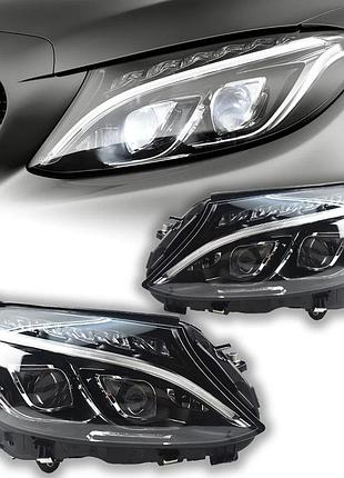 Передние светодиодные фары с проекционными линзами для mercedes-benz w205 (2014–2017) ксеноновые фары