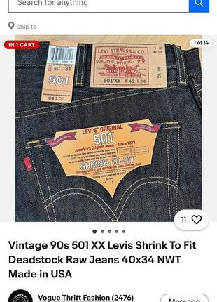 Vintage 90 s levi's 501 made in mexico 10