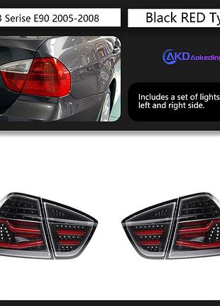Светодиодные задние фонари для bmw 3 серии e90 (2005–2008) черно-красный