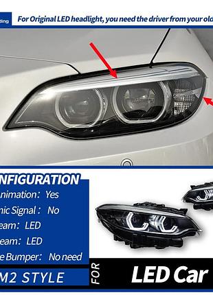 Светодиодные передние фары для bmw 2 серии f22/f87/f44/f47 led фары