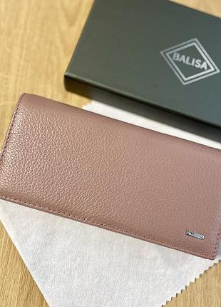 Кошелек женский кожаный классический на магните,портмоне женское кожа balisa smoke pink