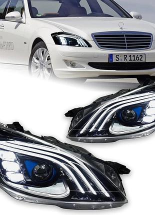 Передні фари для mercedes-benz w221 2006-2013 у стилі maybach з drl і led (s300, s400) 06-09 not night