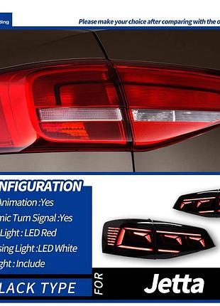 Задние фонари для volkswagen jetta mk6 (2015–2019) — led b8 design серый