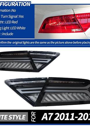 Задние фонари для audi a7 (2011–2018, rs7) — led с динамическим сигналом и дхо серый