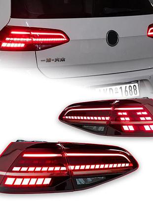 Задние фонари для volkswagen golf 7 (2013–2019, mk7/mk7.5) — led с анимацией и drl