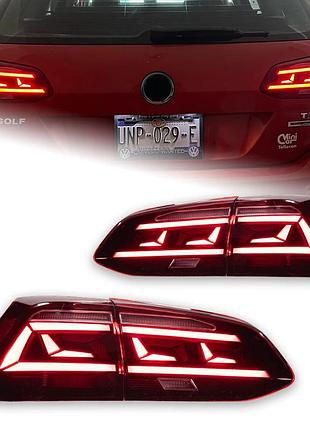 Задние фонари для volkswagen golf 7 variant (2013–2020) — led с противотуманкой и указателем поворота