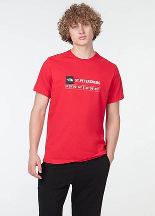 Футболка красная the north face размер м