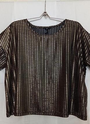 Футболка h&amp;m gold metallic