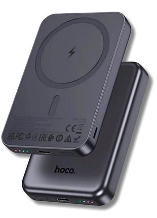 Повербанк hoco j160 5000mah 5w type-c led магнітний сірий для бездротового заряджання смартфонів