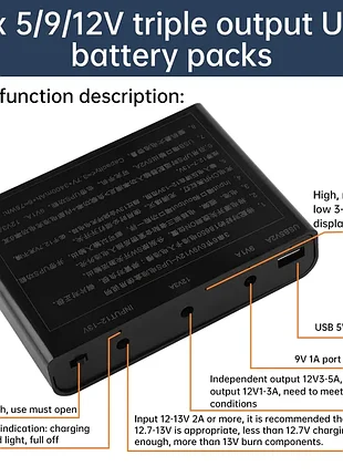 Ups дбж безперебійник 5v usb + 9 v + 12 v  блок живлення для wi-fi маршрутизатора модему камери під 18650