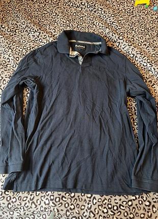 Barbour чоловіче сине поло з довгим рукавом розмір l