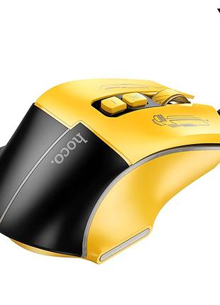 Игровая usb мышь hoco gm31 overlord 3600dpi черный желтый оптический корпус abs пластик