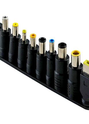 Кабель type-c to dc 5.5x2.1 mm 100w 1.8 м с 10 переходниками черный для зарядки техники