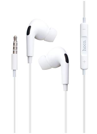 Вакуумные наушники hoco m1 pro 3.5 мм белые с микрофоном длина кабеля 1.2 м