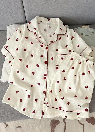 Піжама з сердечками  (розмір xl)