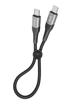 Кабель usb type-c to type-c 60w 0.25м черный плетеный ridea rc-us42 ultrastrong