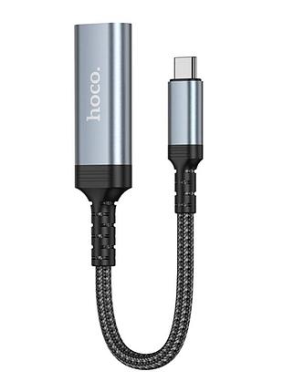 Перехідник hoco ua43a type-c to hdtv 4k 30hz 20 см сірий алюміній