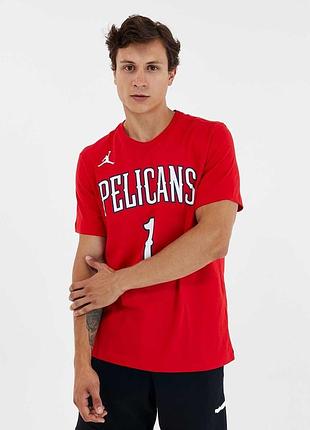 Футболка чоловіча air jordan zion williamson pelicans statement edition red cv9996-660