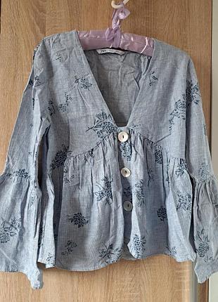 Женская голубая блуза zara