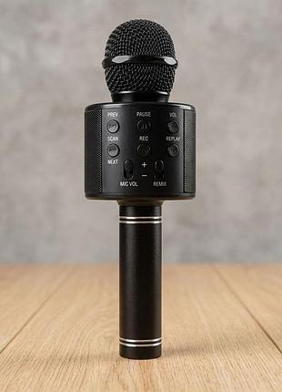 Універсальний караоке-мікрофон з bluetooth ws-858 чорного кольору