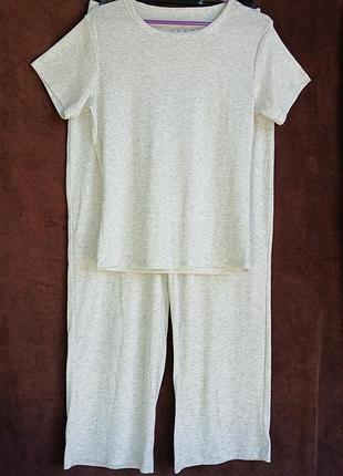 Костюм женский светло- серый, рубчик, l, eur 42-44