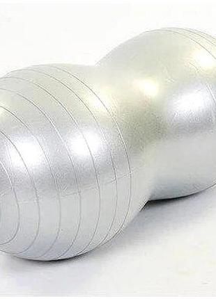 М'яч для фітнеса easyfit peanut 45х90 см сірий (фітбол горіх-арахіс)