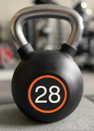 Гиря чавунна обгумована 28 кг generation fitness ff51f3-28kg