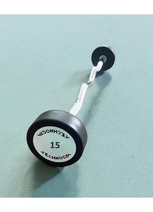 Штанга вигнута цілісна 15 кг technogym tgw-15kg