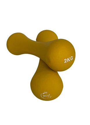 Неопреновые фитнес гантели wcg по 2 кг (2х2)