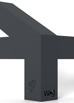 Кронштейн для соединения 3 брусьев 100×100 мм | угол 30° (левая сторона, угловой монтаж + потолок)