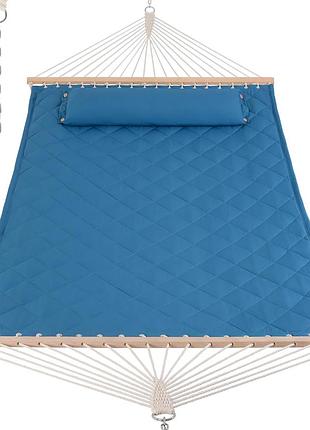 Двухместный гамак soft голубой xxl 200x140 с планками wcg