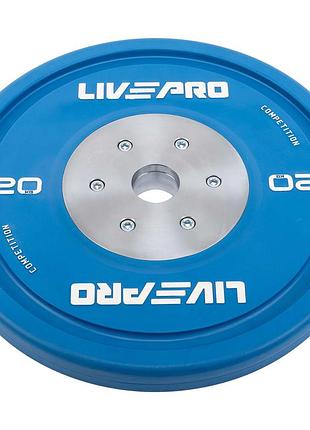 Бамперные диски резиновые bumper plates liveup lp8335-20 ø50.5мм 20кг синий