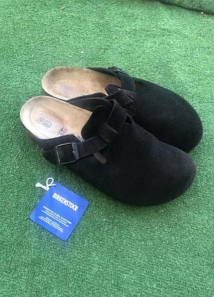 #b14 birkenstock boston  сабо замша. 40 р(26 см)