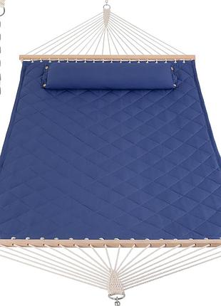 Двухместный гамак soft синий xxl 200x140 с планками wcg