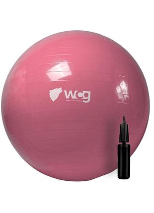 Мяч для фитнеса (фитбол) wcg 65 anti-burst 300кг персиковый + насос