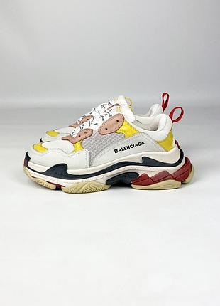 Масивні кросівки balenciaga triple s жіночі шкіряні нубукові розмір 40 / 25.5 см