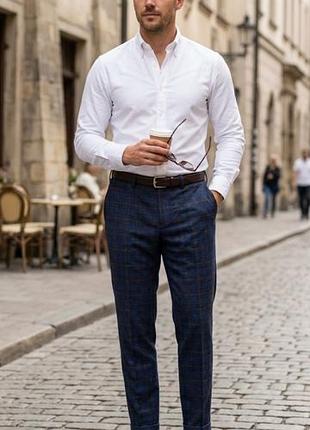 Брюки в клетку мужские next fit regular inside leg 34l