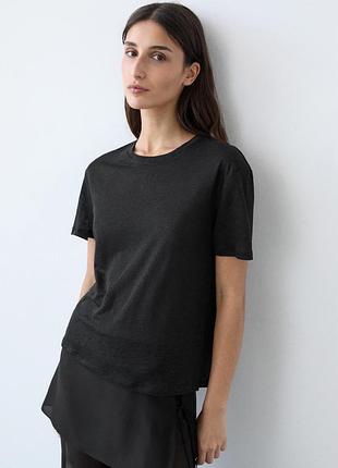 Massimo dutti льняная футболка