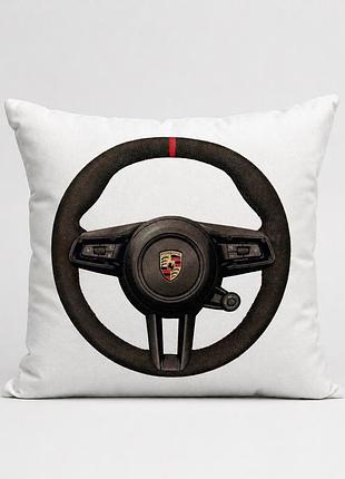 Декоративна подушка із зображенням керма porsche