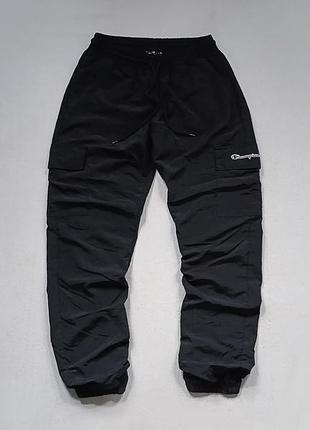 Мужские нейлоновые карго брюки champion nylon cargo pants black trousers men's s цвет черный
