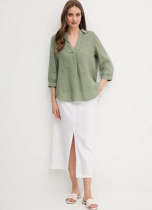 Лляна спідниця міді massimo dutti
