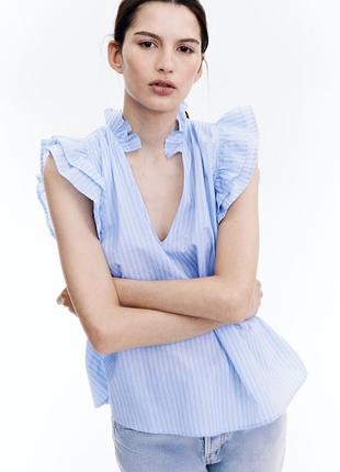 Легкий повітряний топ в смужку  h&m