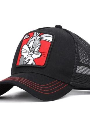 Кепка тракер looney tunes (луні тюнс) з сіточкою, унісекс багз банні